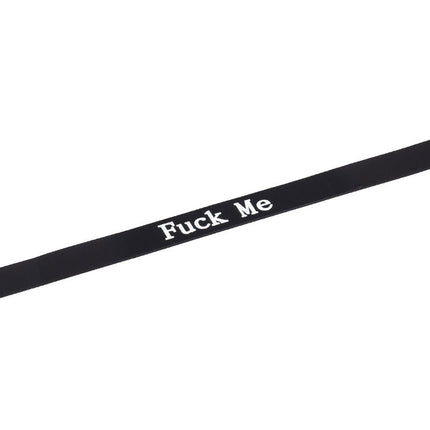 Rimba - Halsband - Collar Met Tekst - FUCK ME - Siliconen - Zwart-Erotiekvoordeel.nl