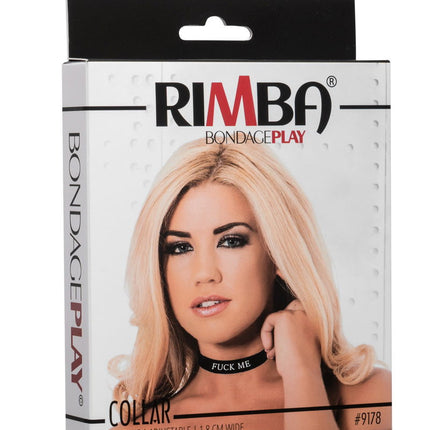 Rimba - Halsband - Collar Met Tekst - FUCK ME - Siliconen - Zwart-Erotiekvoordeel.nl