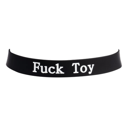 Rimba - Halsband - Collar Met Tekst - FUCK TOY - Siliconen - Zwart-Erotiekvoordeel.nl