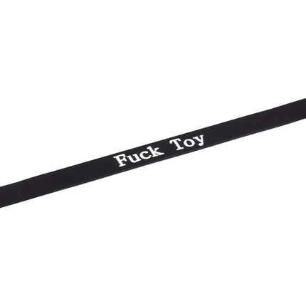 Rimba - Halsband - Collar Met Tekst - FUCK TOY - Siliconen - Zwart-Erotiekvoordeel.nl