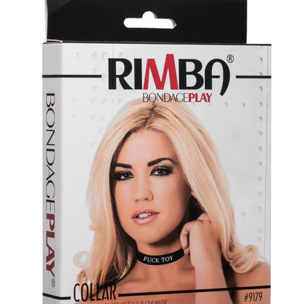 Rimba - Halsband - Collar Met Tekst - FUCK TOY - Siliconen - Zwart-Erotiekvoordeel.nl