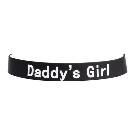 Rimba - Halsband - Collar Met Tekst - DADDY'S GIRL - Siliconen - Zwart-Erotiekvoordeel.nl