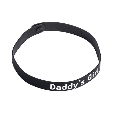 Rimba - Halsband - Collar Met Tekst - DADDY'S GIRL - Siliconen - Zwart-Erotiekvoordeel.nl