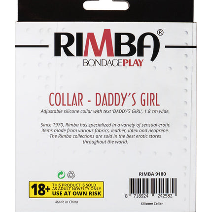 Rimba - Halsband - Collar Met Tekst - DADDY'S GIRL - Siliconen - Zwart-Erotiekvoordeel.nl