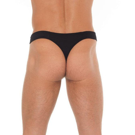 Amorable - Zwarte Heren Slip Met Ritsje Aan Voorkant - Mannen Tanga - One Size-Erotiekvoordeel.nl