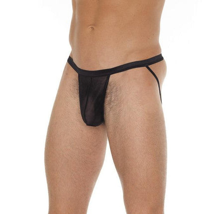 Amorable - Transparante Jockstrap Slip - Zwart-Erotiekvoordeel.nl