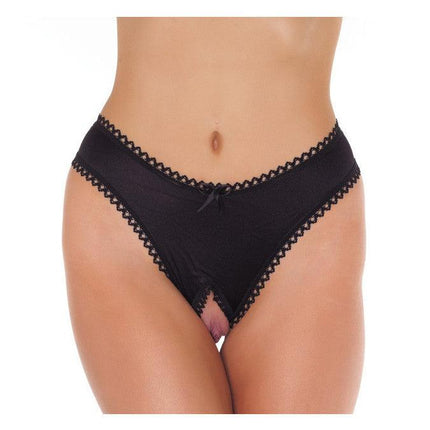 Amorable - Erotische Lingerie - Slipje Met Open Kruis - Zwarte String - One Size-Erotiekvoordeel.nl