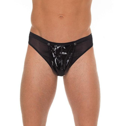 Amorable - Erotische String - Doorzichtige Lak Slip voor Mannen - Zwart - One Size-Erotiekvoordeel.nl