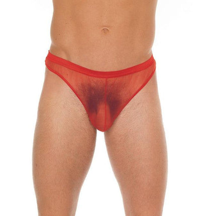 Amorable - Erotische String - Doorzichtige Rode String voor Mannen - Rode Heren Tanga - Polyamide - One Size-Erotiekvoordeel.nl