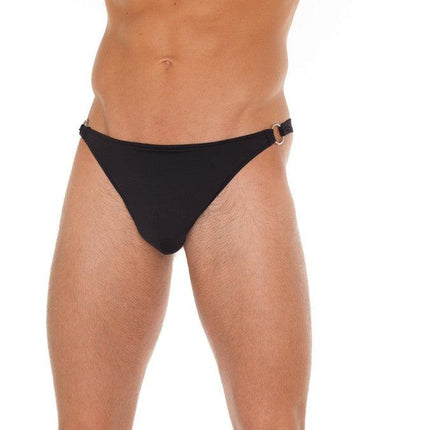 Amorable - Erotische String - Heren String Met Gespjes Aan Zijkant - Mannen Slip - Zwart-Erotiekvoordeel.nl