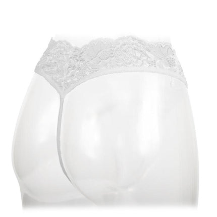 Amorable - Erotische String - Kanten Slip Met Open Kruis - Burlesque Uitstraling - Wit - One Size-Erotiekvoordeel.nl