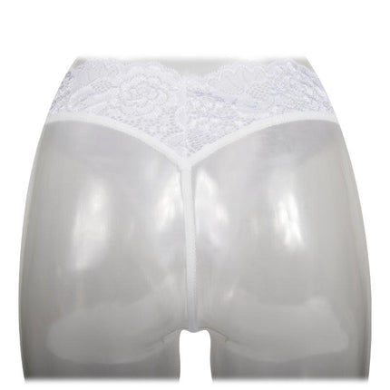 Amorable - Erotische String - Kanten Slip Met Open Kruis - Burlesque Uitstraling - Wit - One Size-Erotiekvoordeel.nl