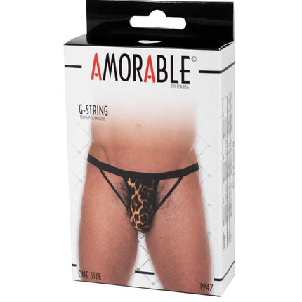 Amorable - Erotische String - Open String Voor Heren Met Luipaardprint - Mannen Slip - One Size - Polyamide-Erotiekvoordeel.nl