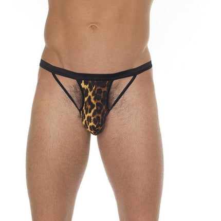 Amorable - Erotische String - Open String Voor Heren Met Luipaardprint - Mannen Slip - One Size - Polyamide-Erotiekvoordeel.nl