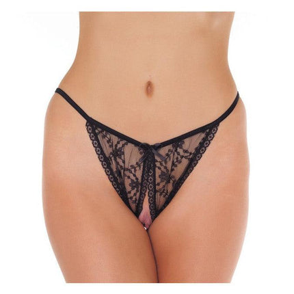 Amorable - Erotische String - Sexy Tanga Slipje Met Open Kruis - Zwart - One Size-Erotiekvoordeel.nl