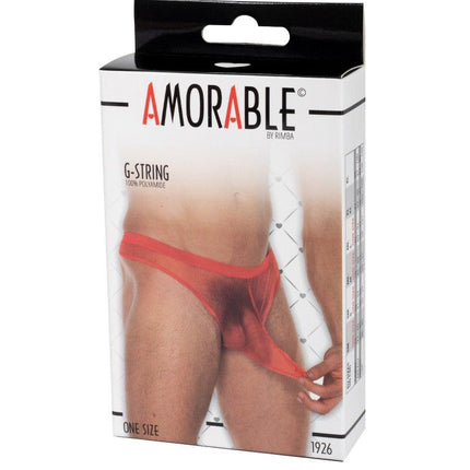 Amorable - Erotische String - Transparante Heren Slip Met Penis Slurf - Rood - One Size - Polyamide-Erotiekvoordeel.nl