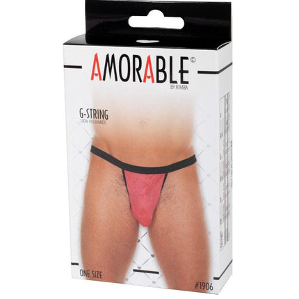 Amorable - Erotische String - Zwart Rode V String voor Heren - Mannen Slip - One Size - Polyamide-Erotiekvoordeel.nl