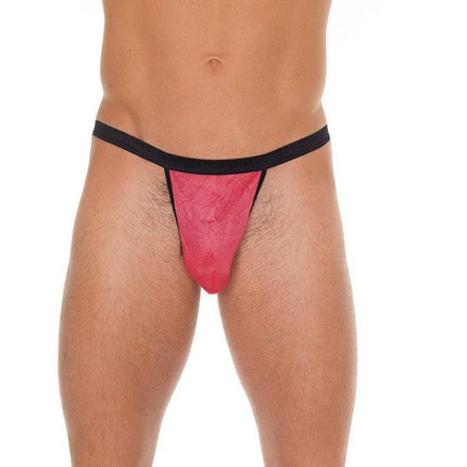 Amorable - Erotische String - Zwart Rode V String voor Heren - Mannen Slip - One Size - Polyamide-Erotiekvoordeel.nl