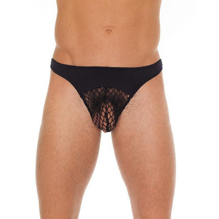 Amorable - Erotische String - Zwarte Heren String Met Visnet Aan Voorzijde - Mannen Slip - Tanga Voor Mannen - One Size-Erotiekvoordeel.nl
