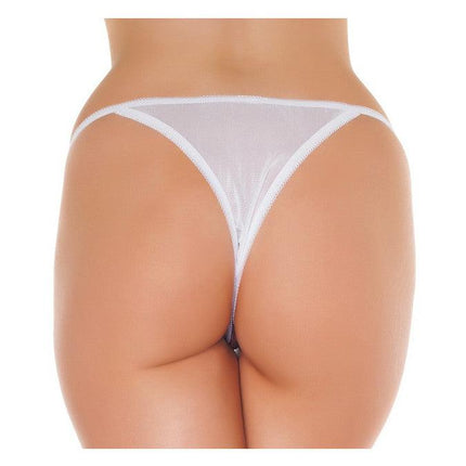 Amorable - Luxe Kanten Vlinder String Met Open Kruis - Wit-Erotiekvoordeel.nl