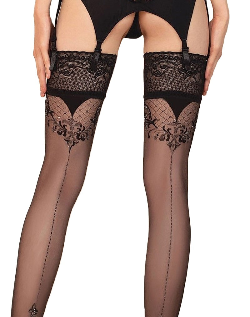 Ballerina - Fantasy Hold Ups Juliette Naadkousen - 20 denier - Zwart-Erotiekvoordeel.nl