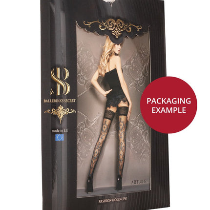 Ballerina - Fantasy Hold Ups Juliette Naadkousen - 20 denier - Zwart-Erotiekvoordeel.nl