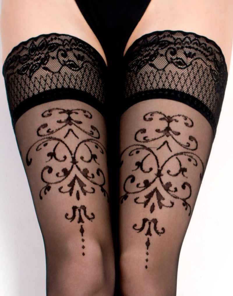 Ballerina - Fantasy Hold Ups Renaissance - Kousen - 20 denier - Zwart-Erotiekvoordeel.nl