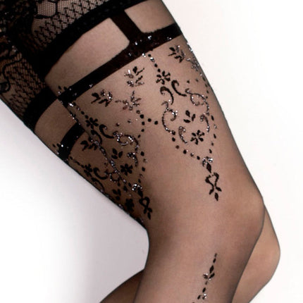 Ballerina - Fantasy Hold Ups Roaring Twenties Kousen - 20 denier - Zwart-Erotiekvoordeel.nl