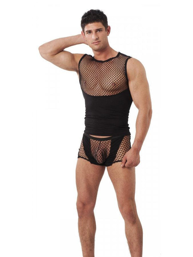 Amorable - Visnet Boxer Voor Heren - Zwart-Erotiekvoordeel.nl