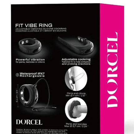 Dorcel - Fit Vibe Ring - Verstelbare Vibrerende Cockring - Zwart-Erotiekvoordeel.nl