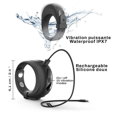 Dorcel - Fit Vibe Ring - Verstelbare Vibrerende Cockring - Zwart-Erotiekvoordeel.nl