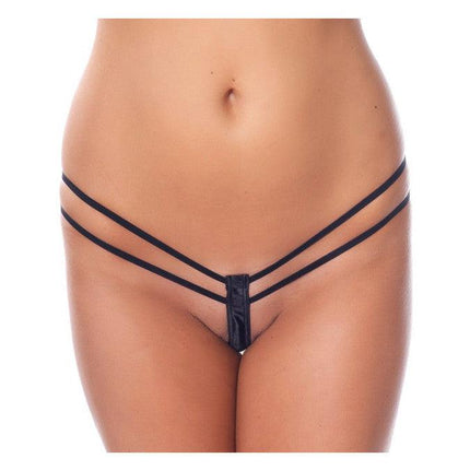 Amorable - G-string Met dubbele bandjes - Zwart-Erotiekvoordeel.nl