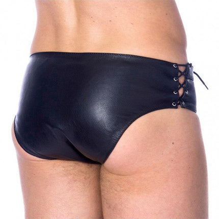 Rimba - Zwarte Lederen Gladiator Slip-Erotiekvoordeel.nl