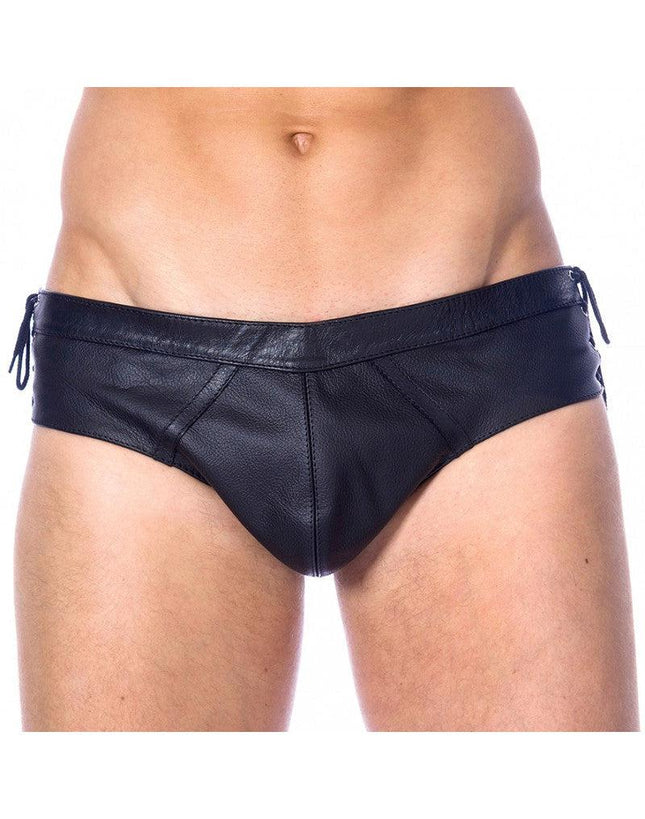 Rimba - Zwarte Lederen Gladiator Slip-Erotiekvoordeel.nl