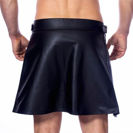 Rimba - Lederen Heren Rok - Kilt - Zwart-Erotiekvoordeel.nl