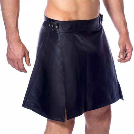 Rimba - Lederen Heren Rok - Kilt - Zwart-Erotiekvoordeel.nl