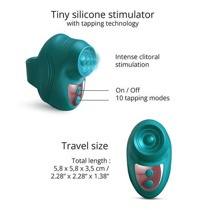 Love to Love - Kisscoll - Vinger Vibrator met Tapping Functie - Parelmoer Groen-Erotiekvoordeel.nl