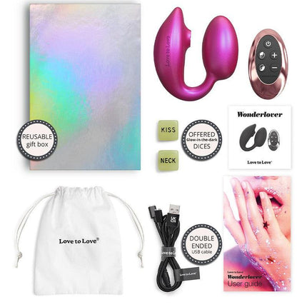 Love to Love - Wonderlover - Luchtdruk Vibrator en G-spot Vibrerend Eitje - Roze-Erotiekvoordeel.nl