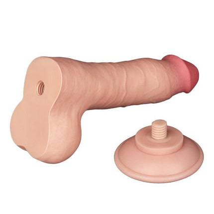 LoveToy - Dildo - Glijdende Huid Dildo - Lengte 20 cm - Diameter 3.9 cm - Lichte Huidskleur-Erotiekvoordeel.nl