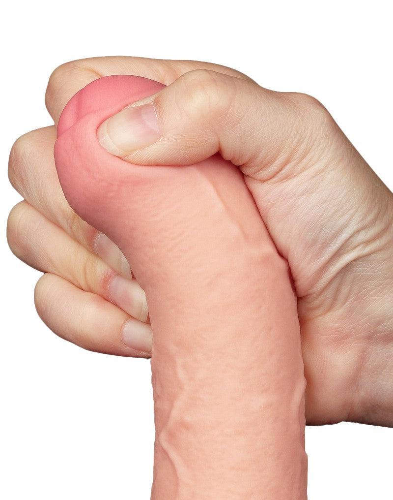 LoveToy - Dildo - Glijdende Huid Dildo - Lengte 20 cm - Diameter 3.9 cm - Lichte Huidskleur-Erotiekvoordeel.nl