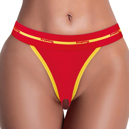 LoveToy - Let's Vibe and Fuck - Bedrukt Vibrerend Sexy Slipje - Rood-Erotiekvoordeel.nl