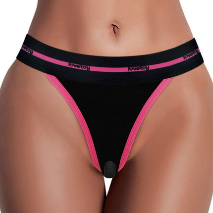LoveToy - Slut - Bedrukt Vibrerend Sexy Slipje - Zwart-Erotiekvoordeel.nl