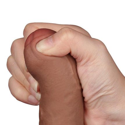 Lovetoy - Dildo Met Sliding Skin Technologie - 18.3 x 3.5 cm - Verwijderbare Zuignap - Medium Huidskleur-Erotiekvoordeel.nl