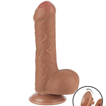 Lovetoy - Dildo Met Sliding Skin Technologie - 18.3 x 3.5 cm - Verwijderbare Zuignap - Medium Huidskleur-Erotiekvoordeel.nl