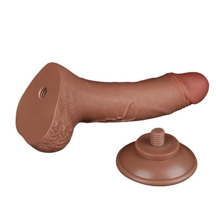 Lovetoy - Dildo Met Sliding Skin Technologie - 19.5 x 3.5 cm - Verwijderbare Zuignap - Medium Huidskleur-Erotiekvoordeel.nl
