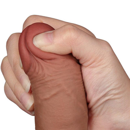 Lovetoy - Dildo Met Sliding Skin Technologie - 19.5 x 3.5 cm - Verwijderbare Zuignap - Medium Huidskleur-Erotiekvoordeel.nl