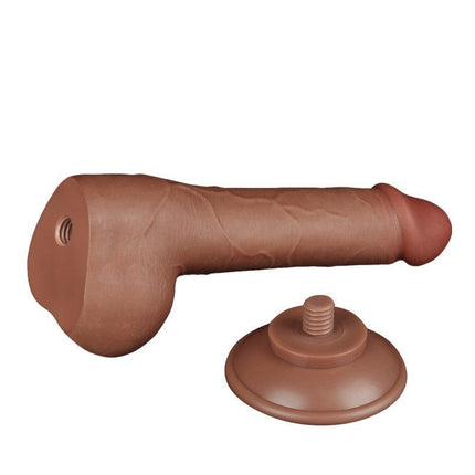 Lovetoy - Dildo Met Sliding Skin Technologie - 19.5 x 3.6 cm - Verwijderbare Zuignap - Medium Huidskleur-Erotiekvoordeel.nl