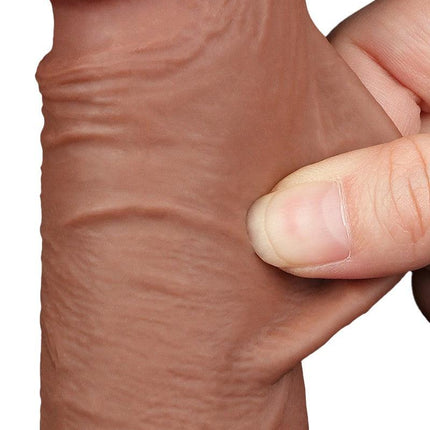 Lovetoy - Dildo Met Sliding Skin Technologie - 19.5 x 3.7 cm - Verwijderbare Zuignap - Medium Huidskleur-Erotiekvoordeel.nl