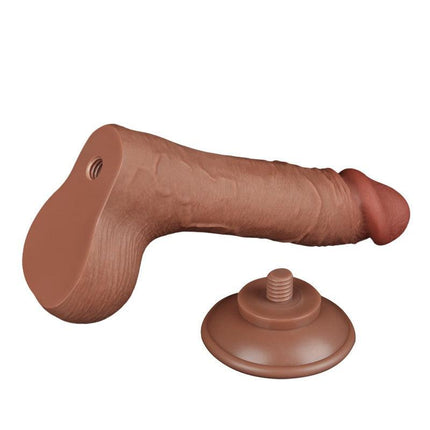 Lovetoy - Dildo Met Sliding Skin Technologie - 20 x 3.9 cm - Verwijderbare Zuignap - Medium Huidskleur-Erotiekvoordeel.nl