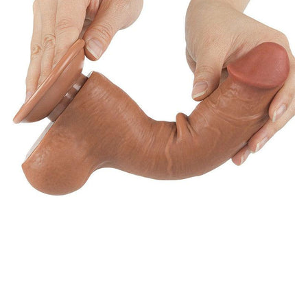 Lovetoy - Dildo Met Sliding Skin Technologie - 20 x 3.9 cm - Verwijderbare Zuignap - Medium Huidskleur-Erotiekvoordeel.nl